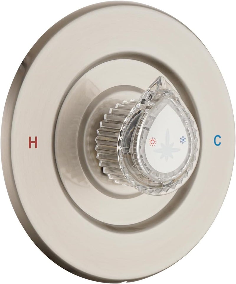 Ultrimkit Shower Faucet Trim Kit Compatible with Moen Fit Chateau Valve Only, Pull-on Push-off Design Knob Handle, Brushed Nickel - Image 1